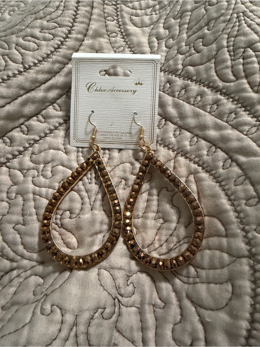 Chloe Gold Faceted Teardrop Dangle Earrings